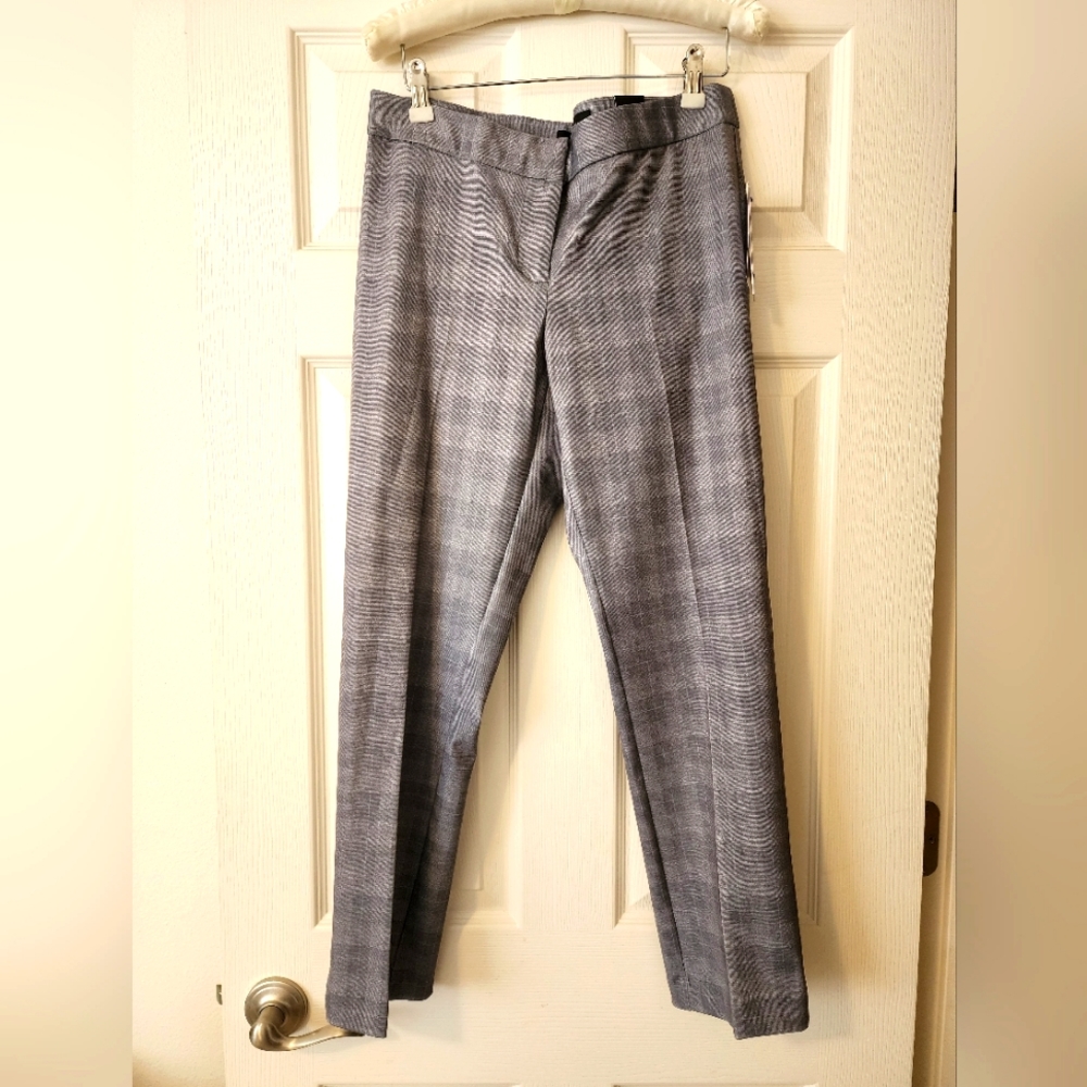 Gray Plaid Women's Tailored Pants